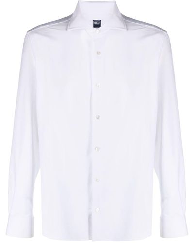 Fedeli Long-sleeve Buttoned Shirt - White