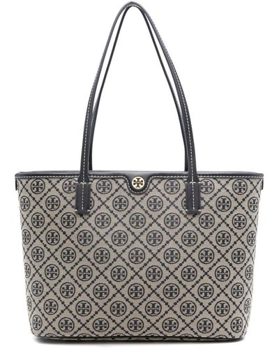 6689 TORY BURCH Perry T Monogram Triple Compartment Tote GOLDFINCH