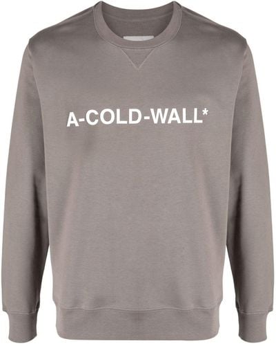 A_COLD_WALL* Logo-print Long-sleeve Sweatshirt - Grey