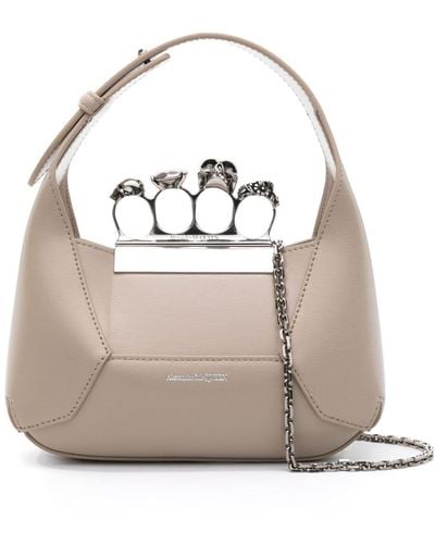 Alexander McQueen The Jeweled Hobo Mini Bag - Natural