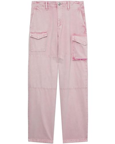 Rag & Bone Washed Cargo Cotton Trousers - Pink