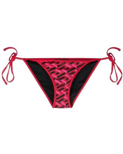 Versace Graphic-print Bikini Bottoms - Red