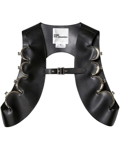 Noir Kei Ninomiya Kiss-clasp Faux-leather Vest - Black