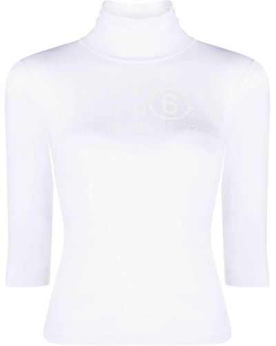 MM6 by Maison Martin Margiela Top con stampa - Bianco