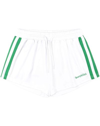 Sporty & Rich Pantalones cortos Serif con logo bordado - Blanco