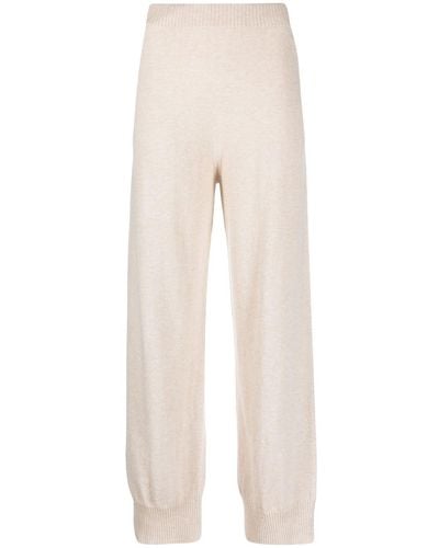 Twin Set Elasticated Fine-knit Trousers - Natural