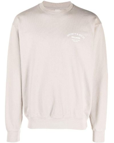 Sporty & Rich Logo-print Crew-neck Sweatshirt - Pink