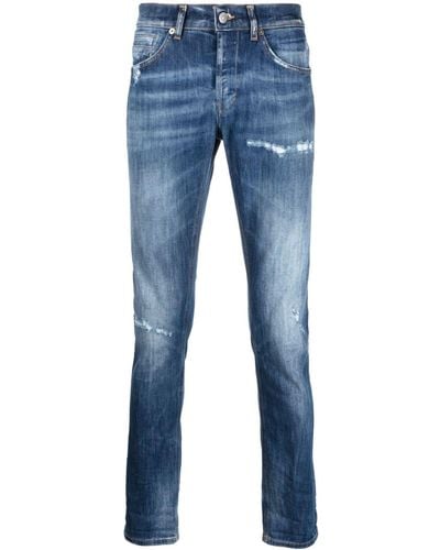 Dondup Jeans slim con effetto schiarito - Blu