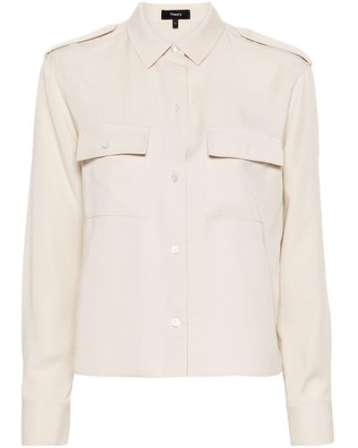 Theory Cropped Blouse - Naturel