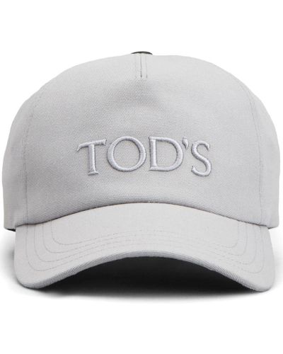 Tod's Casquette en coton à logo brodé - Gris