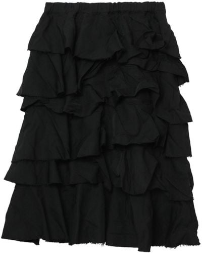 COMME DES GARÇON BLACK Ruffled Midi Skirt - Black