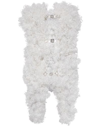 Noir Kei Ninomiya Kurzes Kleid mit Rüschen - Weiß