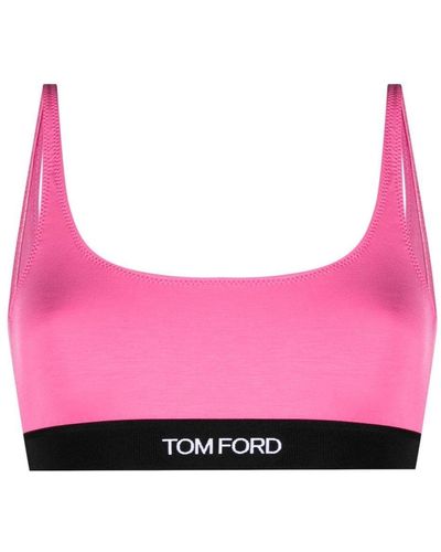 Tom Ford Logo-trim Stretch Bralette - Pink