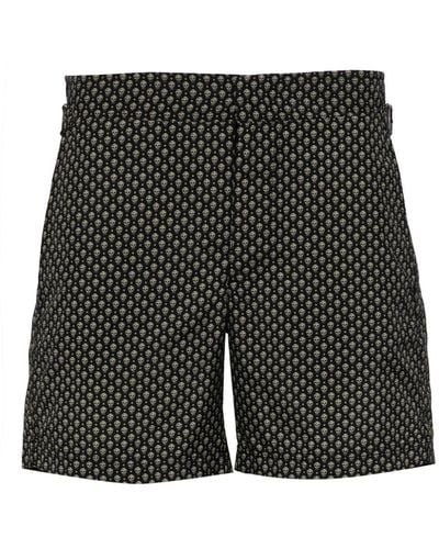 Alexander McQueen Skull-print Side-straps Swim Shorts - Black