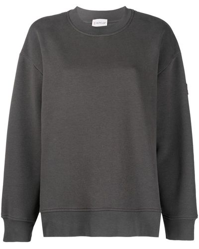 Moncler Sweatshirt mit Logo-Stickerei - Grau