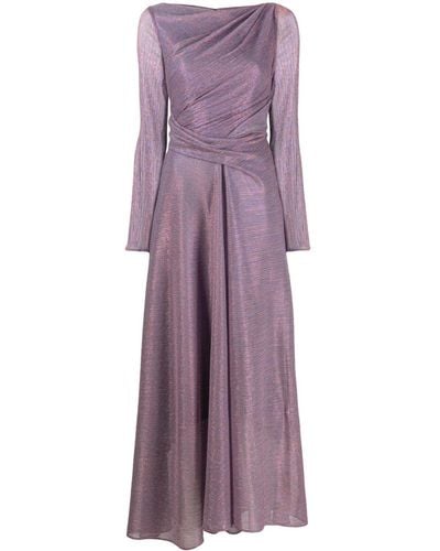 Talbot Runhof Plissé Lurex Gown - Purple