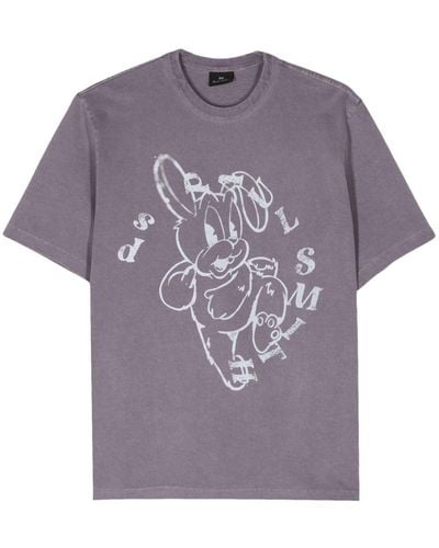 PS by Paul Smith Bunny-print Cotton T-shirt - Purple