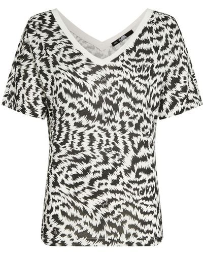 Karl Lagerfeld T-Shirt mit Zebra-Print - Schwarz