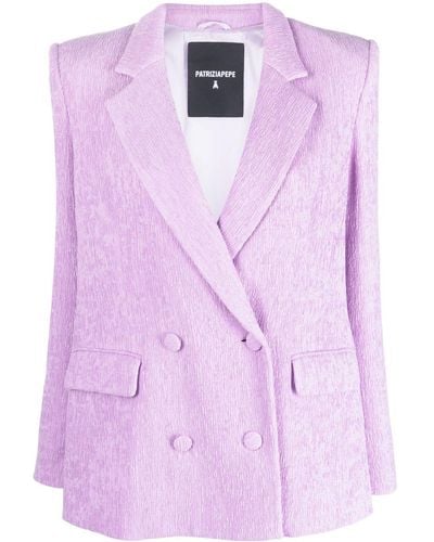 Patrizia Pepe Notched-lapels Double-breasted Blazer - Pink