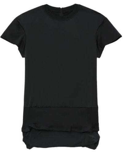 Toga Layered Ruffle-detail T-shirt - Black