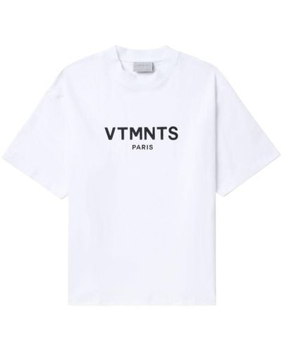 VTMNTS Logo-print Cotton T-shirt - White
