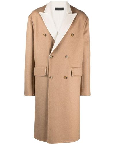 Amiri Double-breasted Wool-cashmere Coat - Natural
