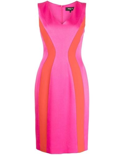 Paule Ka V-neck Two-tone Dress - Pink