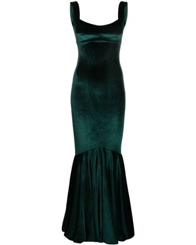 Atu Body Couture Velour Sleeveless Maxi Dress - Green