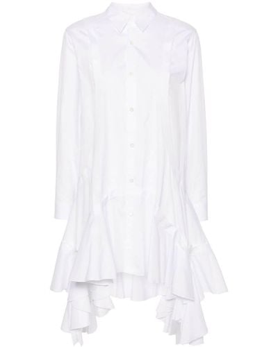 Comme des Garçons Ruffled Shirt Minidress - White