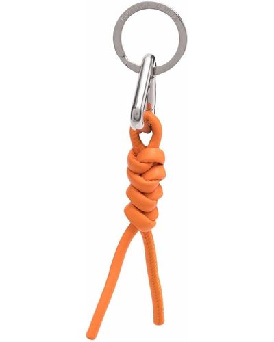 Bottega Veneta Knot-detail Keyring - Orange