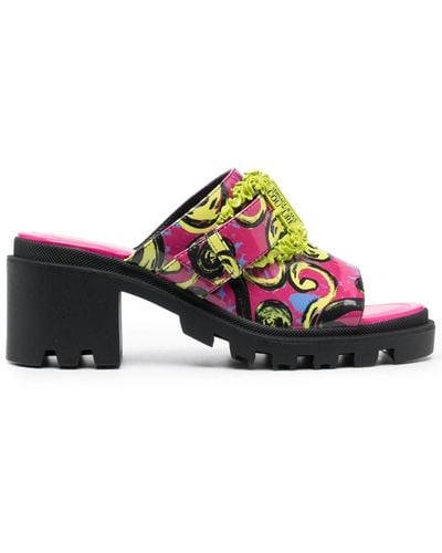 Versace Jeans Couture Mules con stampa barocca 70mm - Rosa