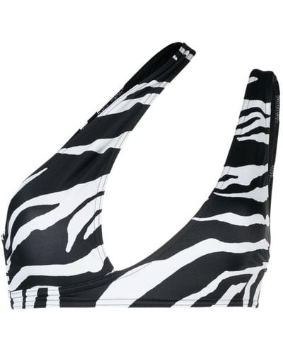 Stella McCartney Bikini mit Zebra-Print - Schwarz