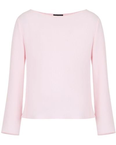 Emporio Armani Bow-detailed Crepe Blouse - Pink