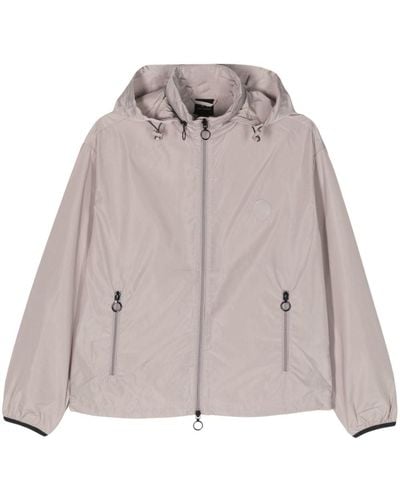 Armani Exchange Concealed-hood Windbreaker Jacket - Grey