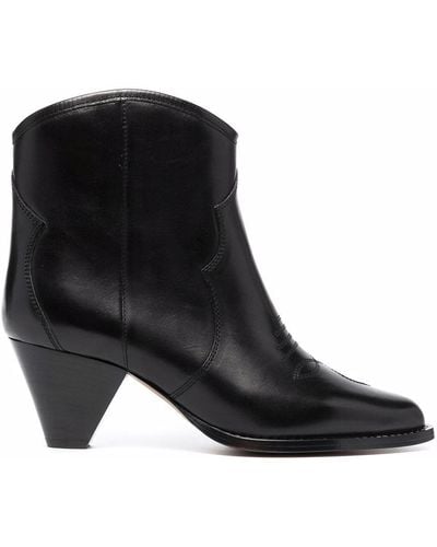 Isabel Marant Embroidered Ankle Boots - Black