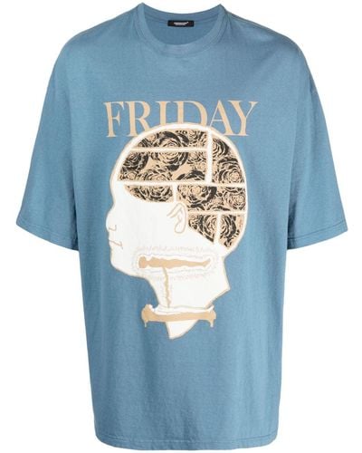 Undercover Graphic-print Cotton T-shirt - Blue