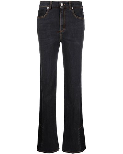 Alexander McQueen Bootcut-Jeans mit Logo - Schwarz