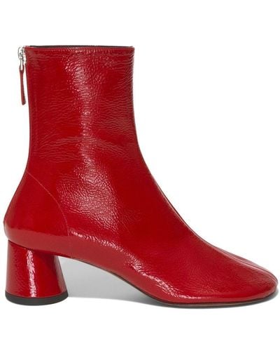 Proenza Schouler Crinkle Patent Ankle Boots - Red