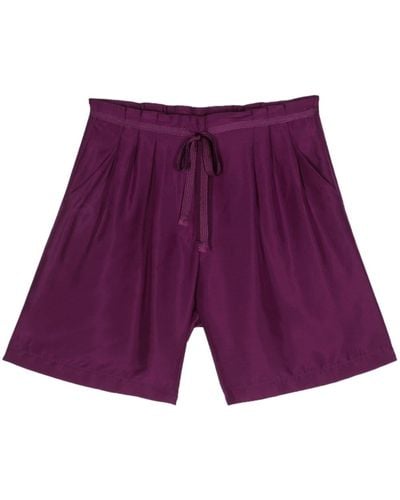 Forte Forte Lightweight Satin Silk Shorts - Purple