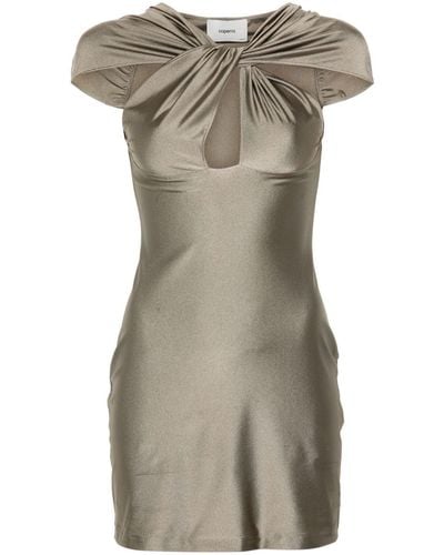 Coperni Twisted Cut-out Mini Dress - Grey