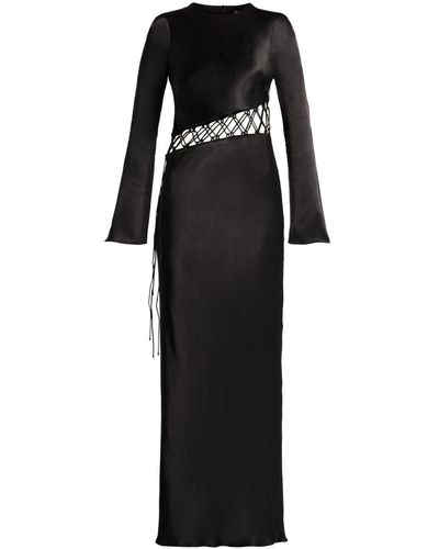 Shona Joy Arienzo Asymmetric Lace-up Maxi Dress - Black