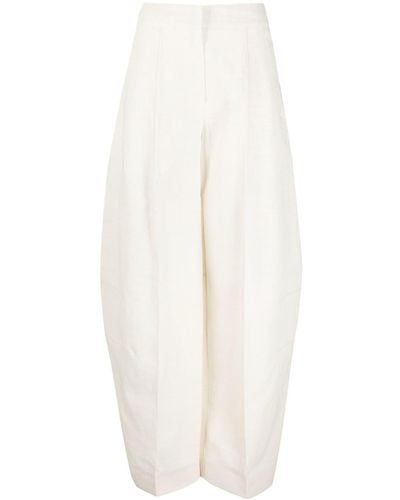 Jacquemus High-Waist-Hose mit weitem Bein - Weiß