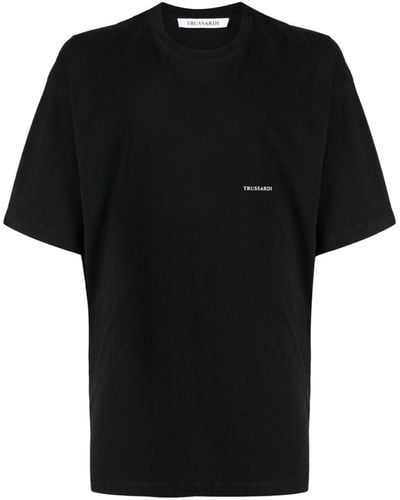 Trussardi Logo-print Cotton T-shirt - Black