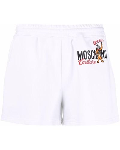 Moschino Short de sport à logo imprimé - Blanc