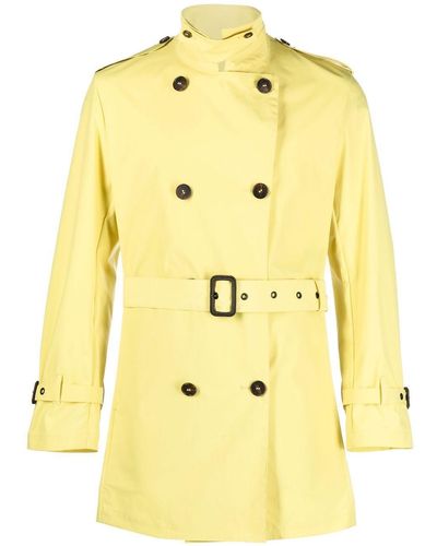 Mackintosh Belted Double-breasted Trench Coat - Yellow