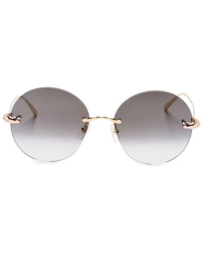 Cartier Trinity Sonnenbrille mit rundem Gestell - Mettallic