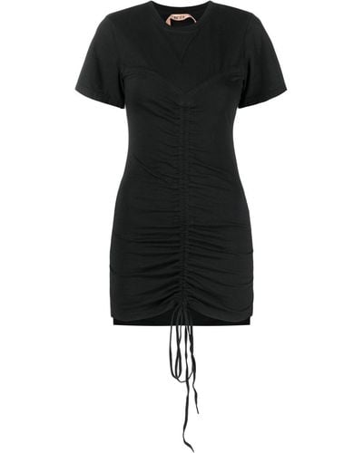 N°21 Ruched Cotton T-shirt Dress - Black