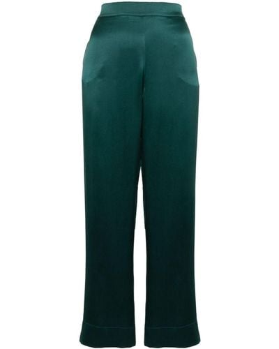 Asceno Straight-leg Silk Trousers - Green