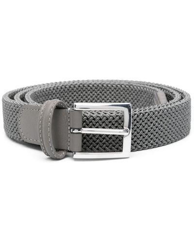 Kiton Interwoven Buckled Belt - Grey