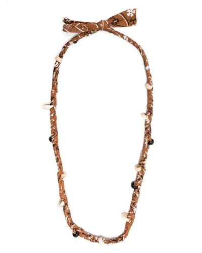 Alanui Geflochtene Halskette mit Anhängern - Braun